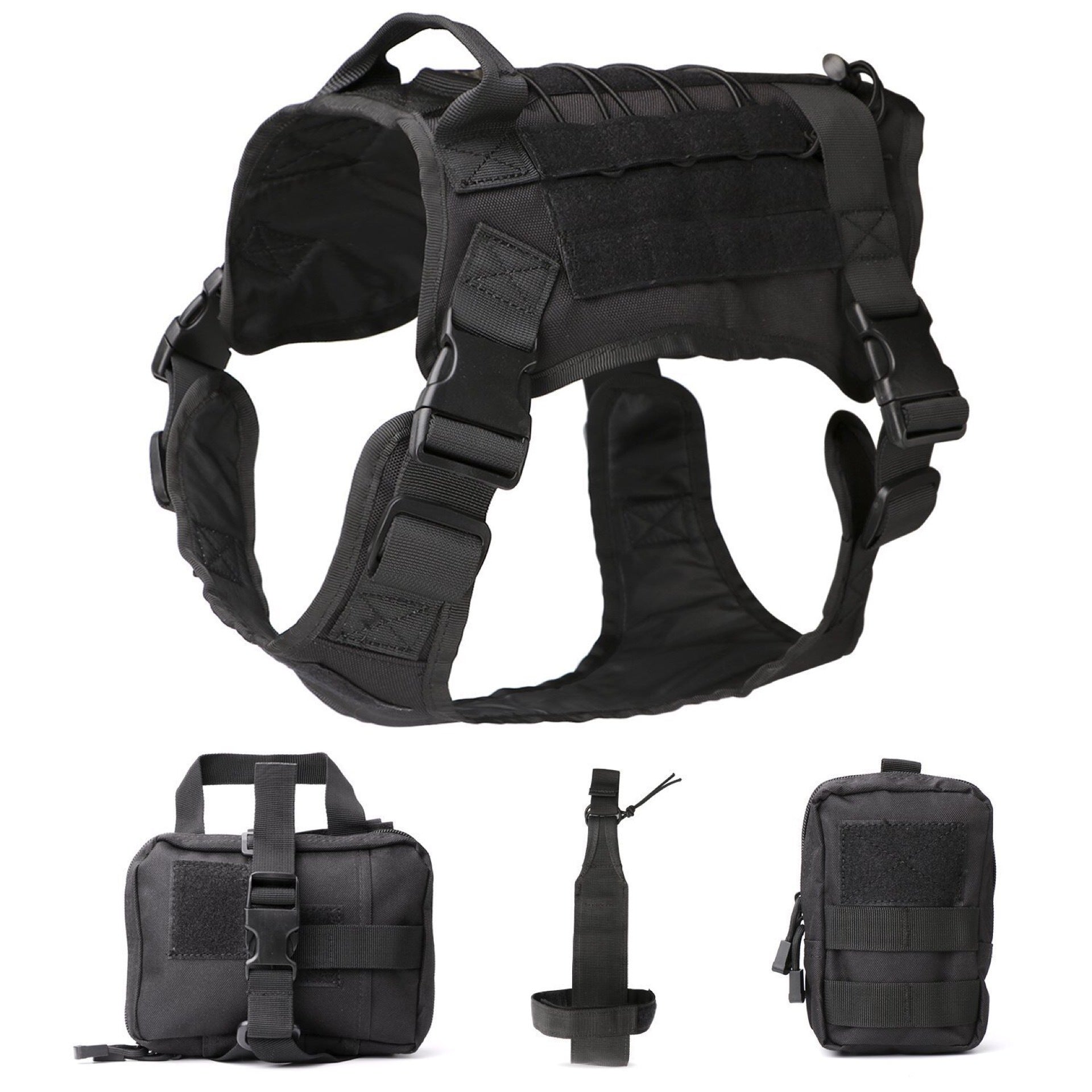 5 Piece Tactical Dog Harness Set- For the Tactical pup on the go.