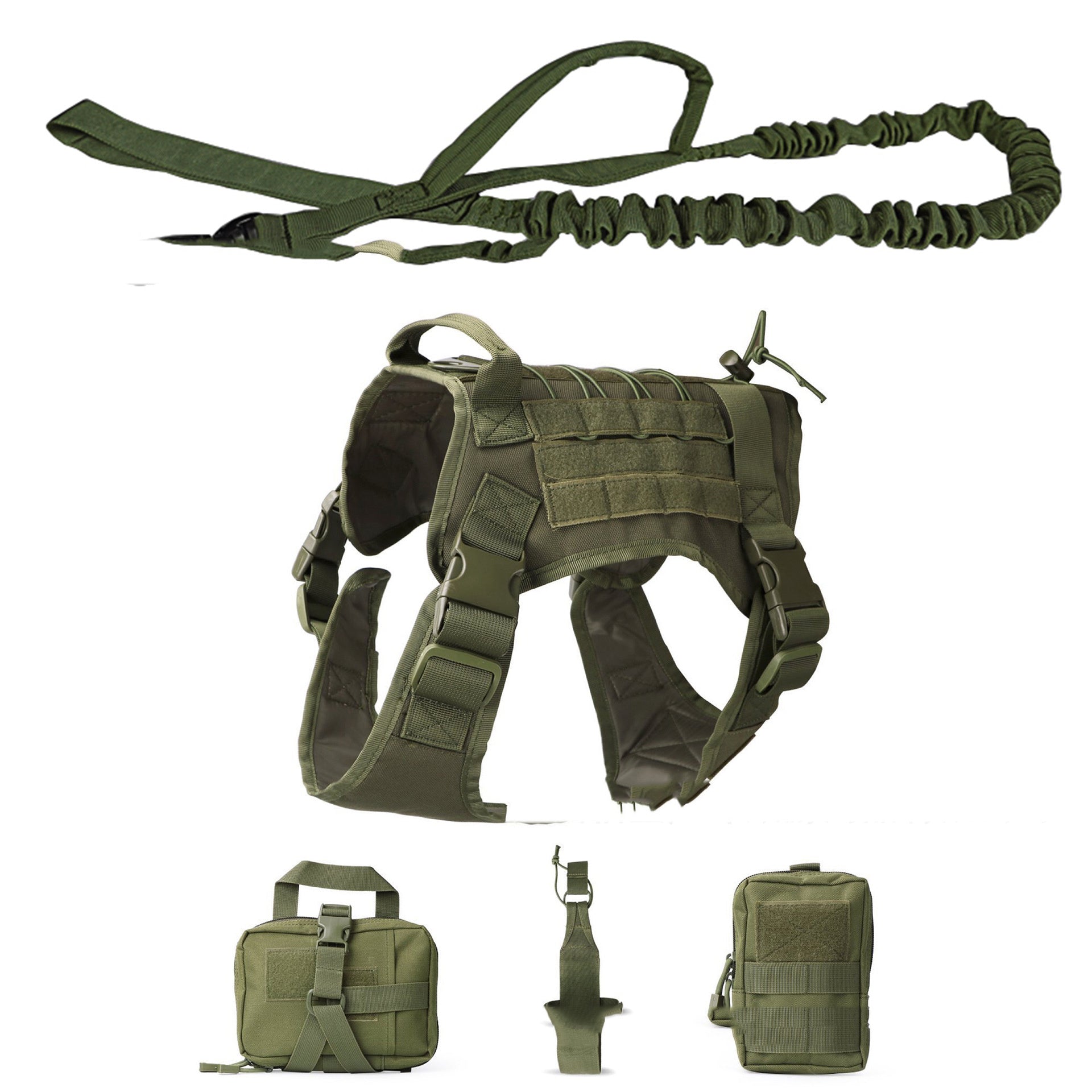 5 Piece Tactical Dog Harness Set- For the Tactical pup on the go.