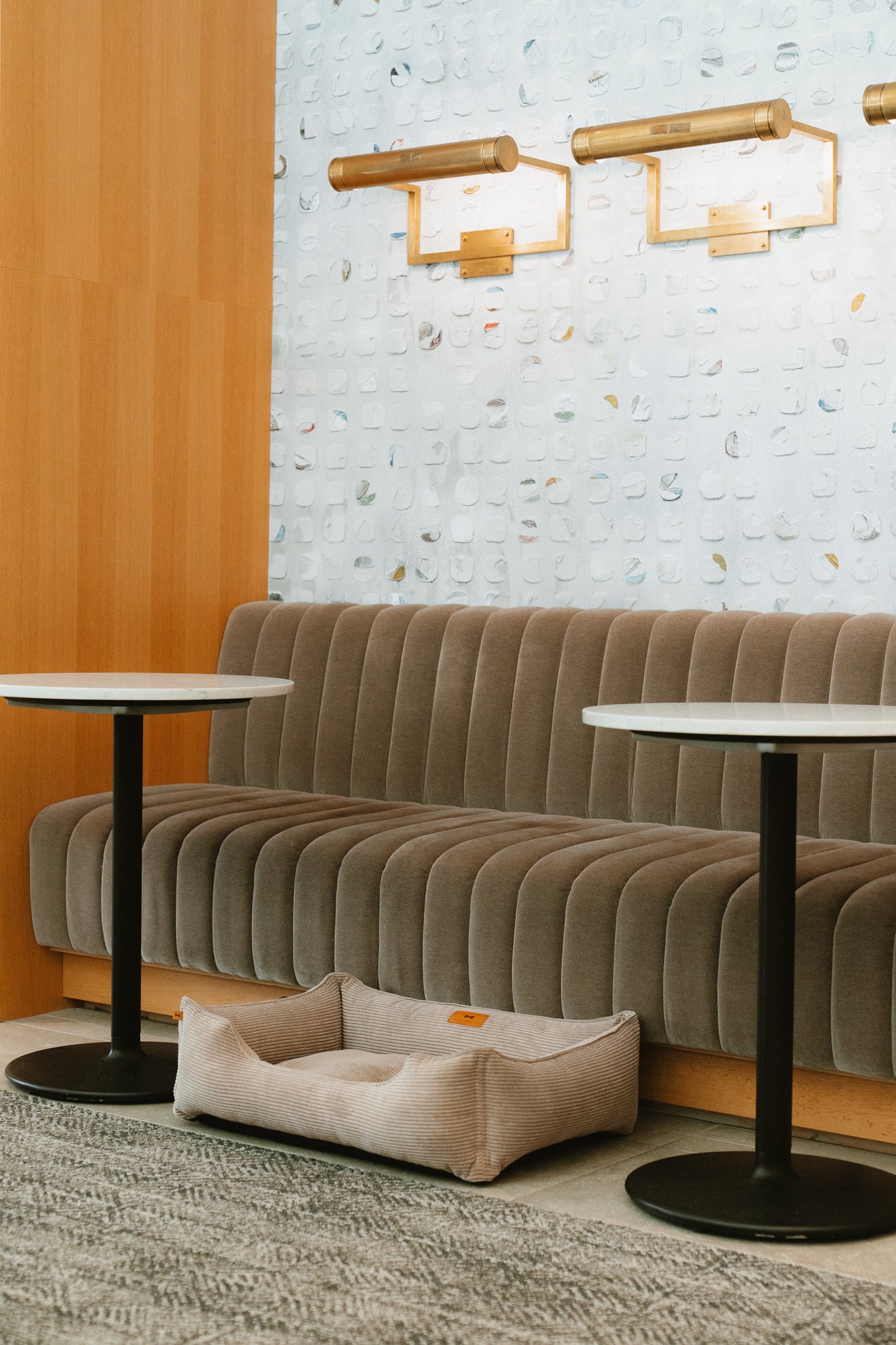 Chester & Lee | Fancy Corduroy Sleeper Dog Bed Taupe