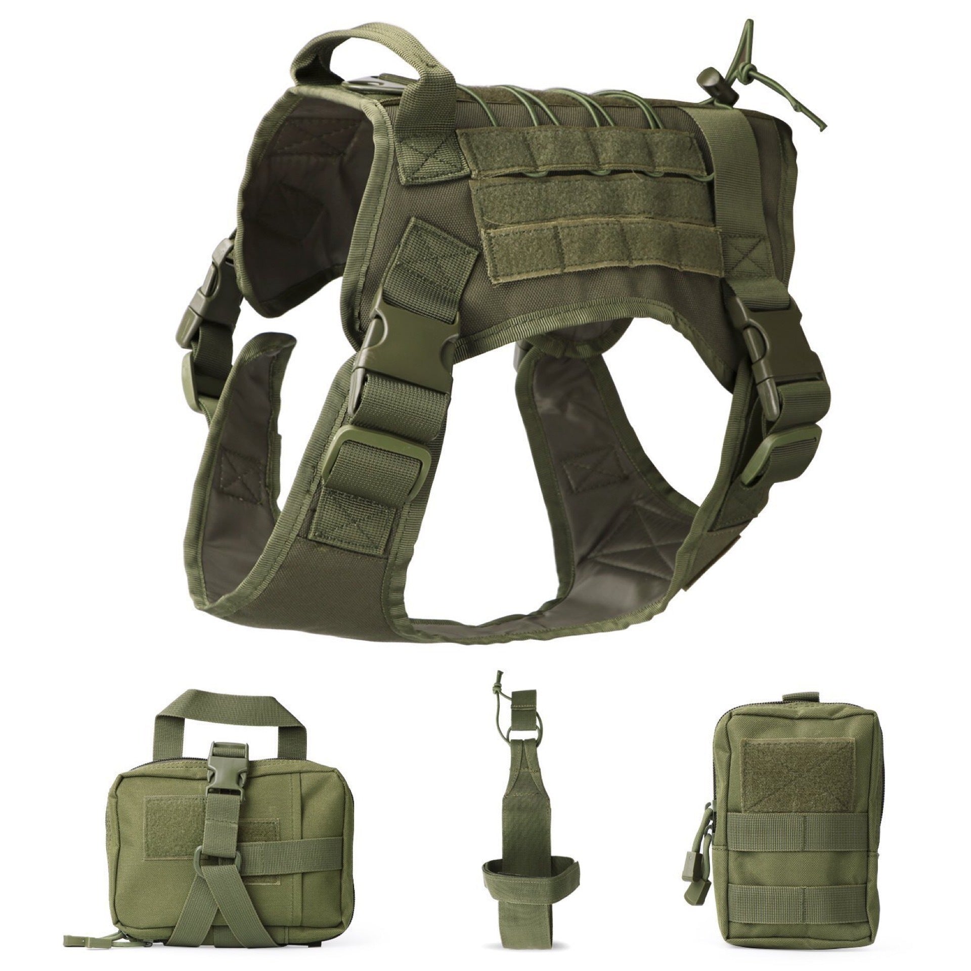 5 Piece Tactical Dog Harness Set- For the Tactical pup on the go.